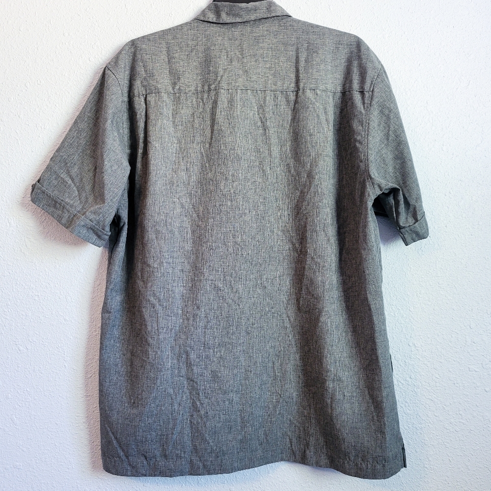 Cubavera Men's Short Sleeve Button Up Gray M - Picture 2 of 3